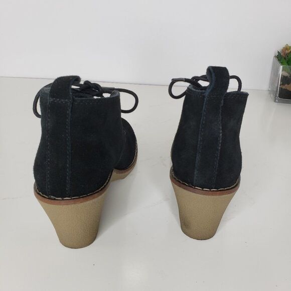 Sonoma Black Suede Leather Wedge Booties Size 6 - Picture 9 of 15